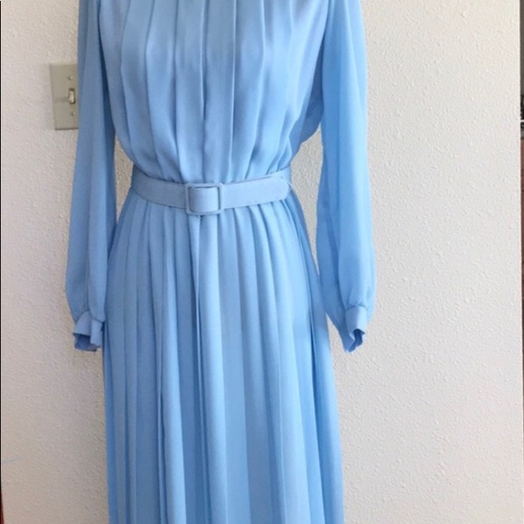 VINTAGE ILGWU BLUE WOMEN DRESS SIZE 12 - Picture 6 of 16